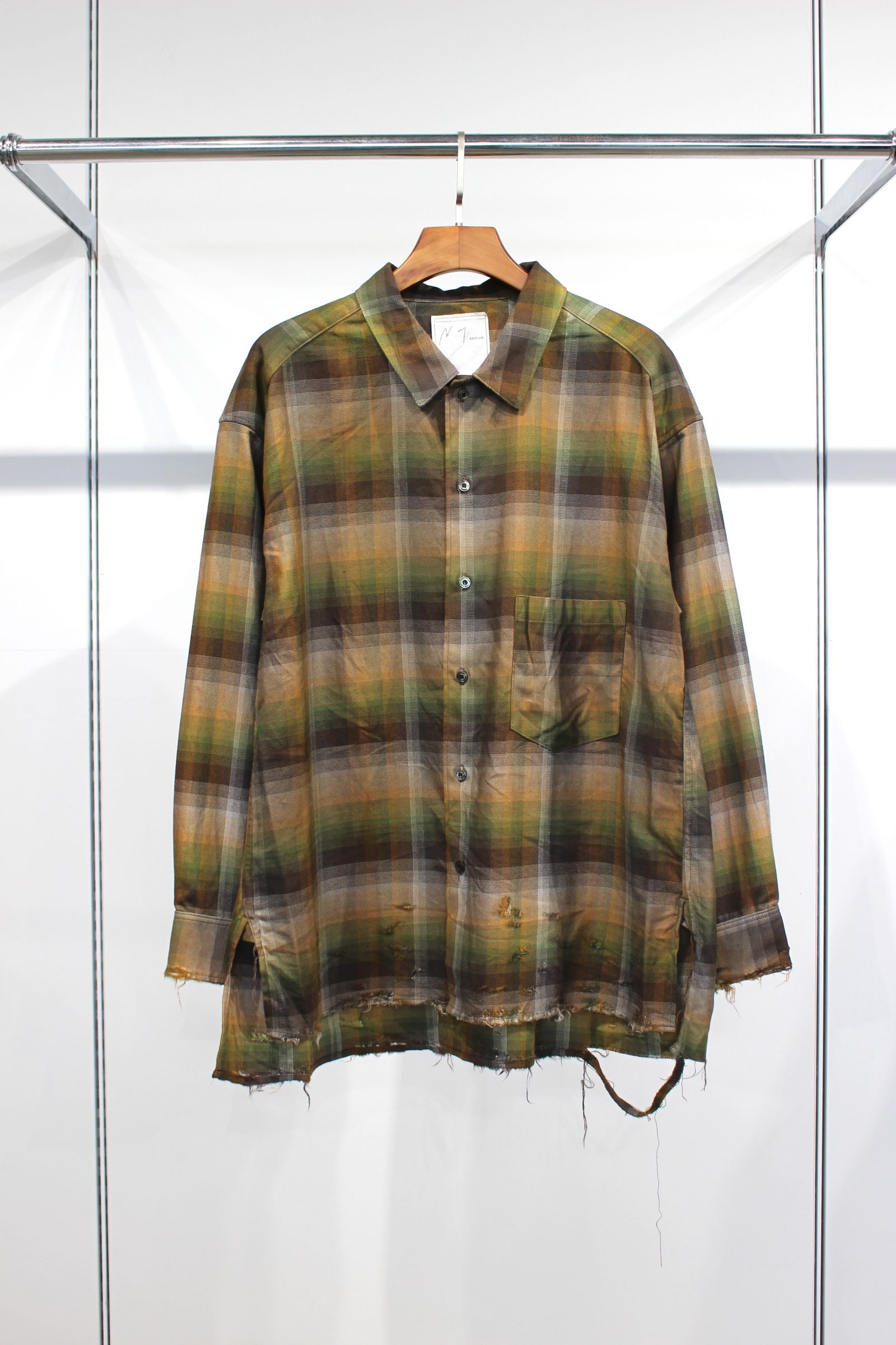 ANCELLM - R/C CHECK CRASH LS SHIRT | RED BLACK | シャツ | NapsNote