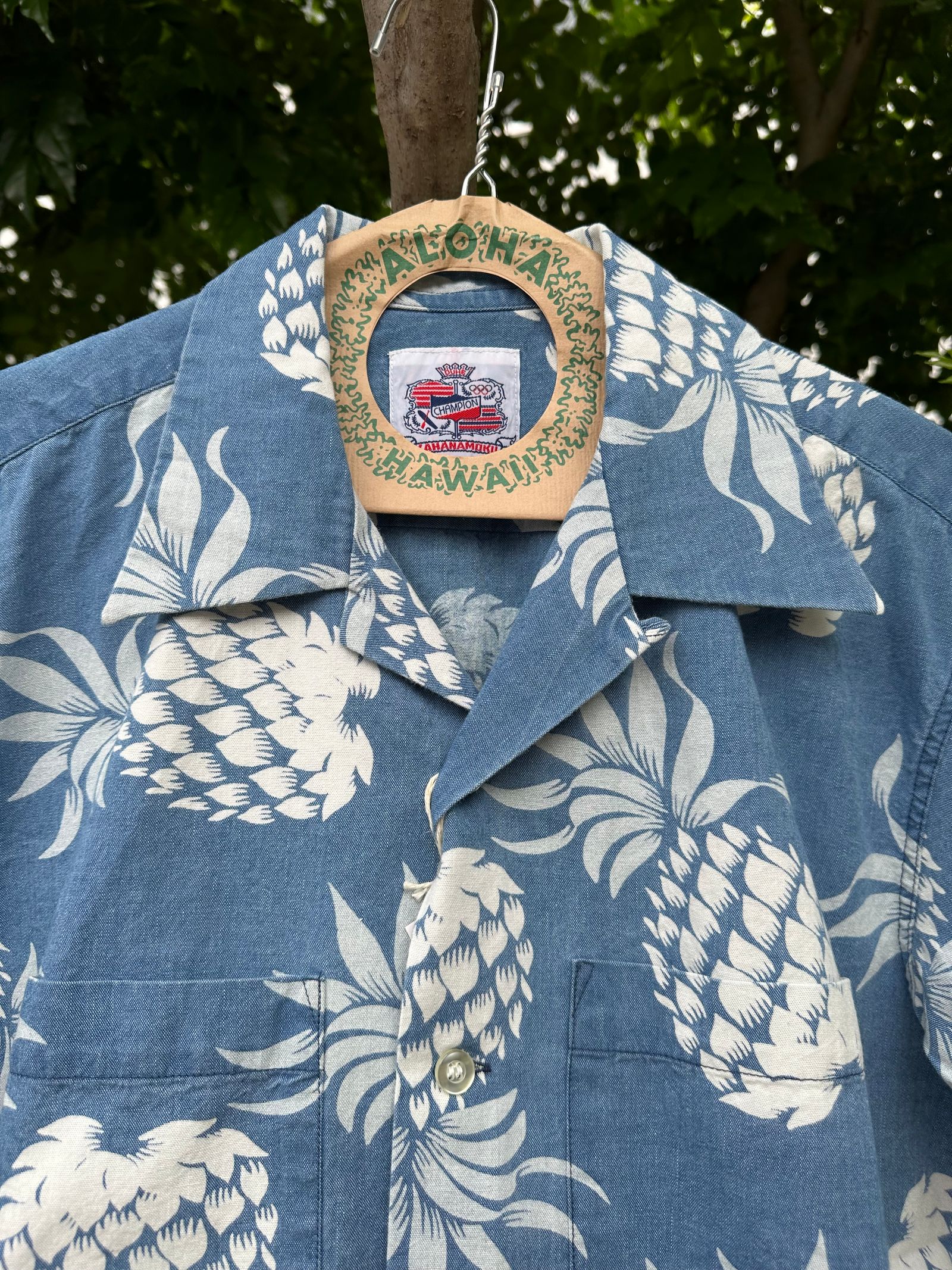 DUKE KAHANAMOKU - ALOHA SHIRT “DUKE'S PINEAPPLE ” / インディゴ
