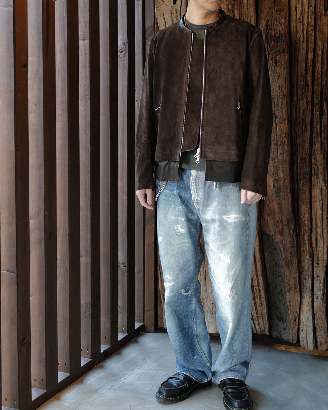 OUR LEGACY - DRIFT JACKET Wenge Brown Wet Suede | River