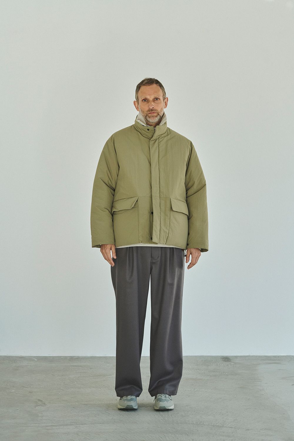 STILL BY HAND - 【24AW】シンサレートスタンドカラーブルゾン(KHAKI