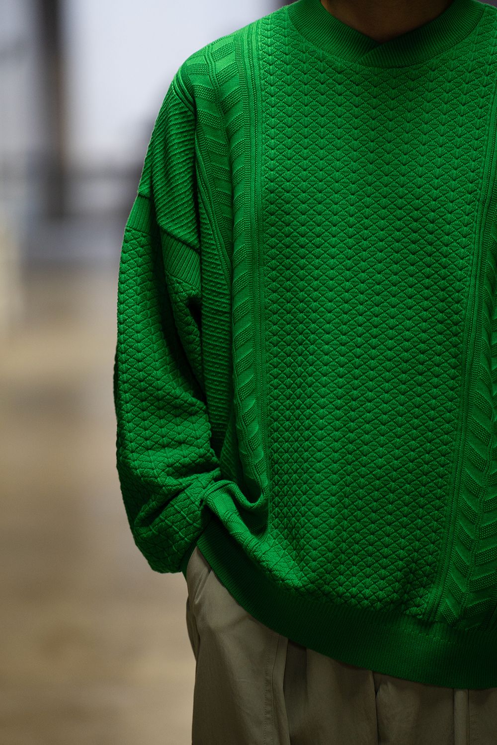 YASHIKI - 【24SS】Haruno Knit(KELLY GREEN) | Salty