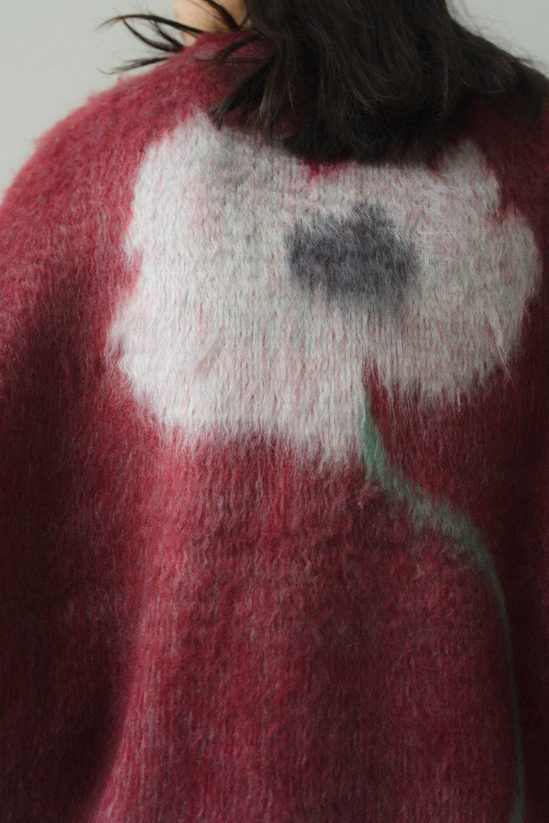 Knuth Marf - shaggy flower knit / シャギーフラワーニット (レッド