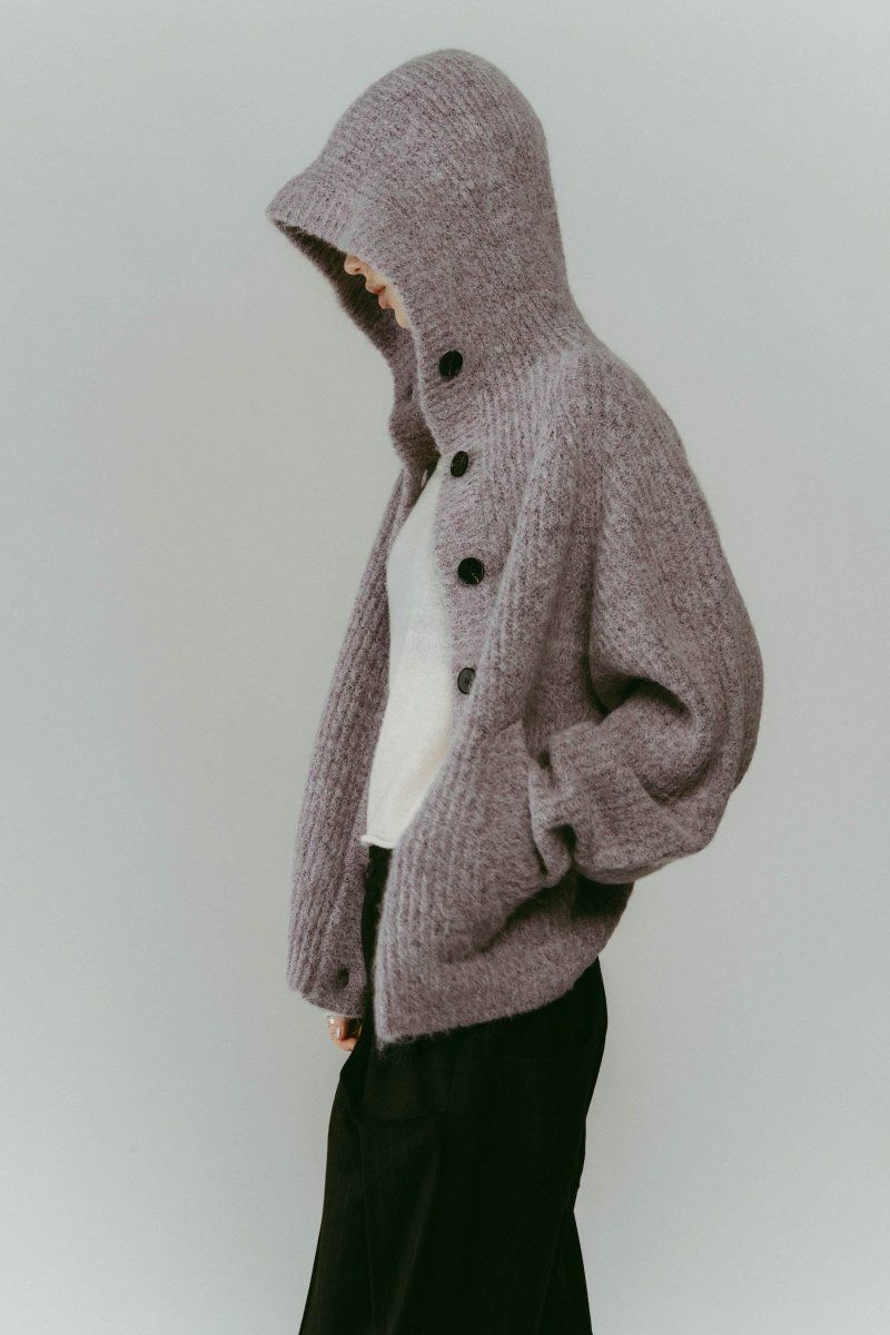 Knuth Marf - hooded cardigan knit / フーデッド カーディガンニット