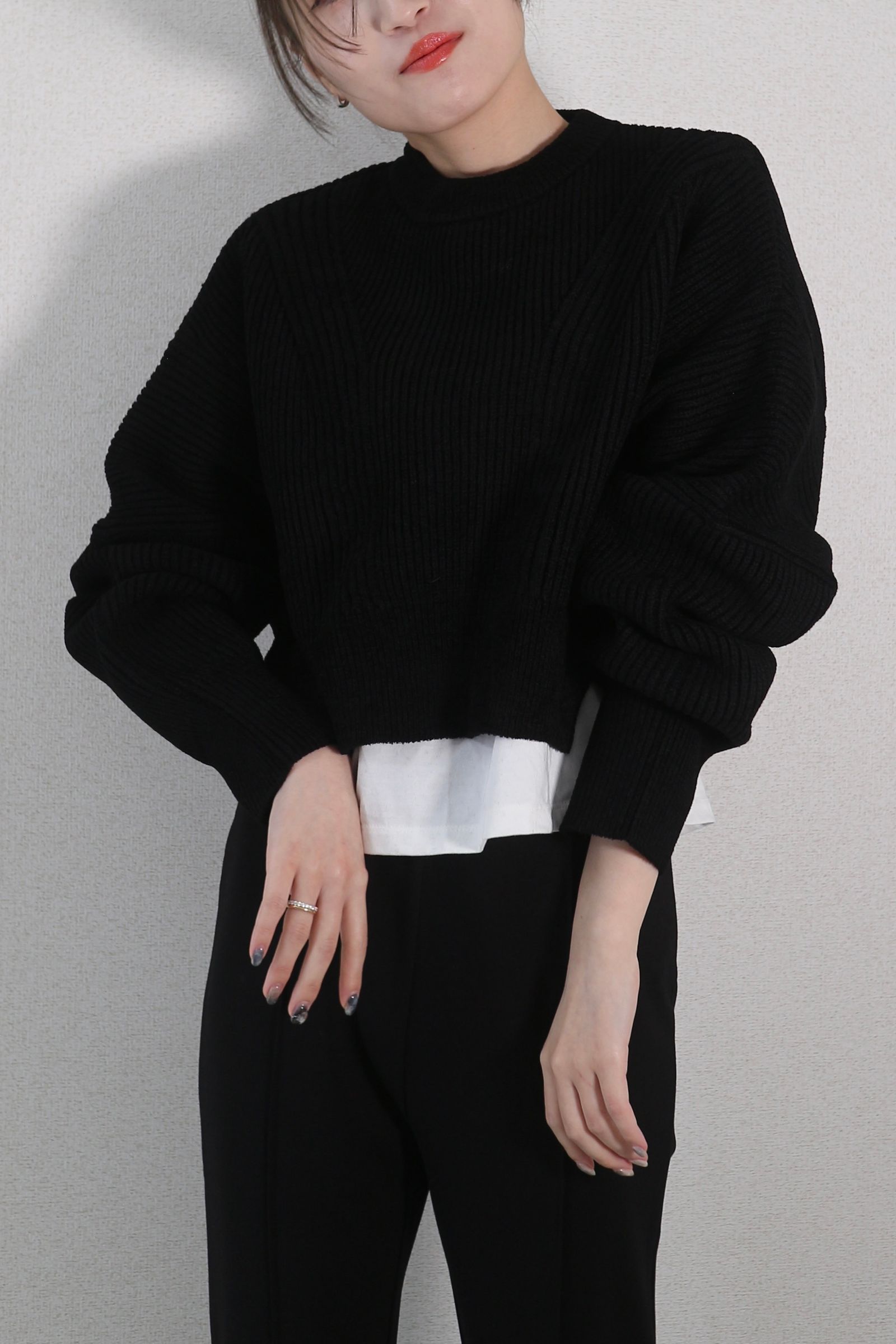 UN3D. - MOGOL SHORT KT TOP / モールショートニットトップス