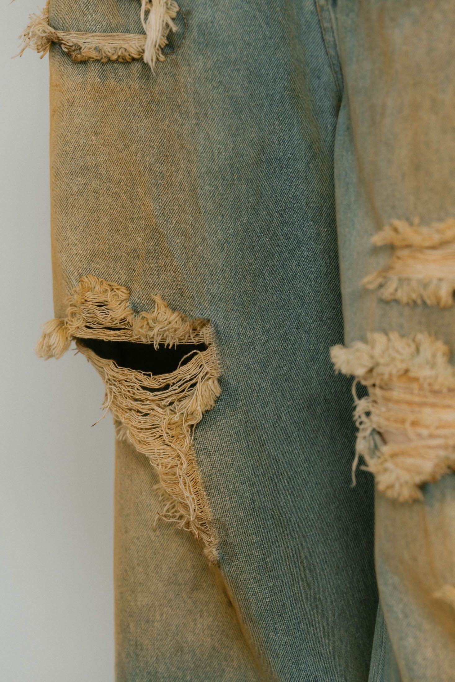 Knuth Marf - damage denim pants / ダメージ デニムパンツ (サックス