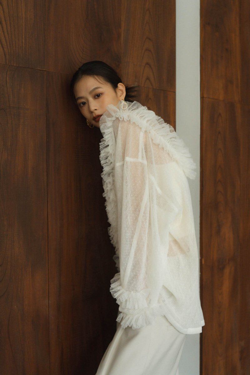 Knuth Marf - tulle design blouse / チュールデザインブラウス