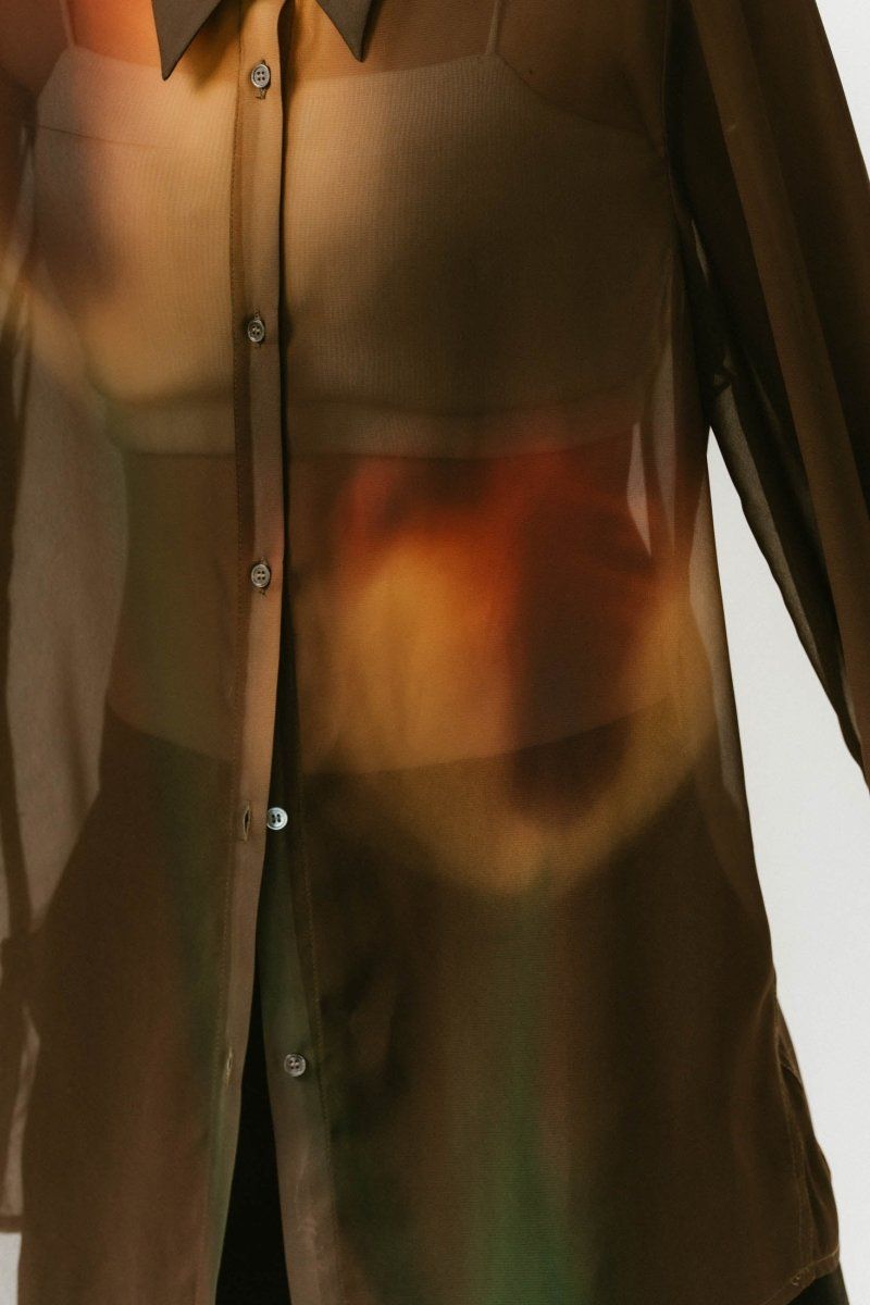 Knuth Marf - flower print sheer shirt / フラワープリントシアー