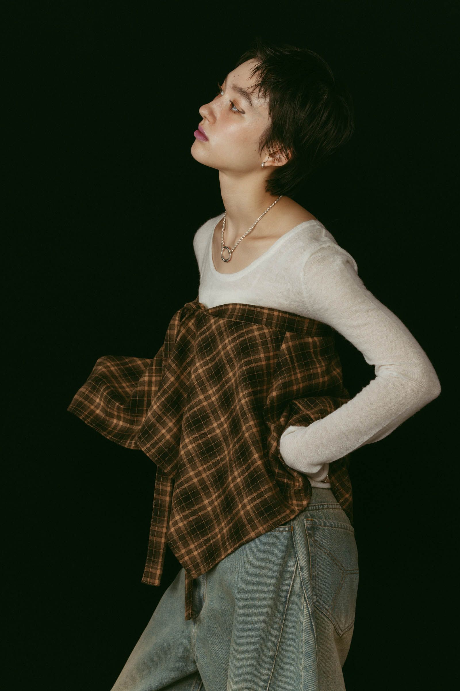 Knuth Marf - shirt wrap denim pants / シャツ巻き デニム (ブルー