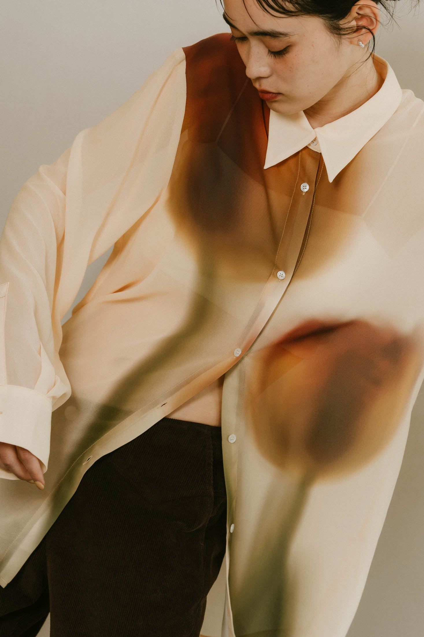 Knuth Marf - flower print sheer shirt / フラワープリントシアー