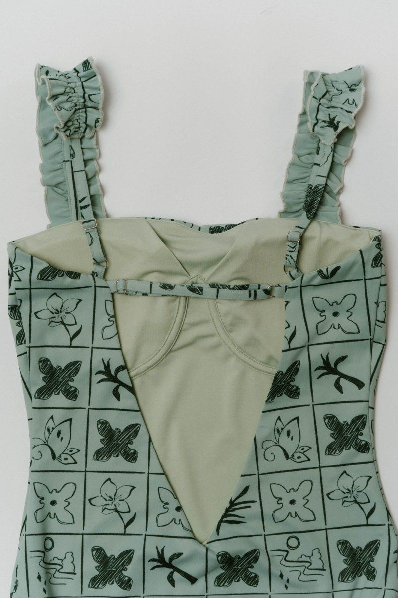 Knuth Marf - back open flower swim suit / バックオープン フラワー