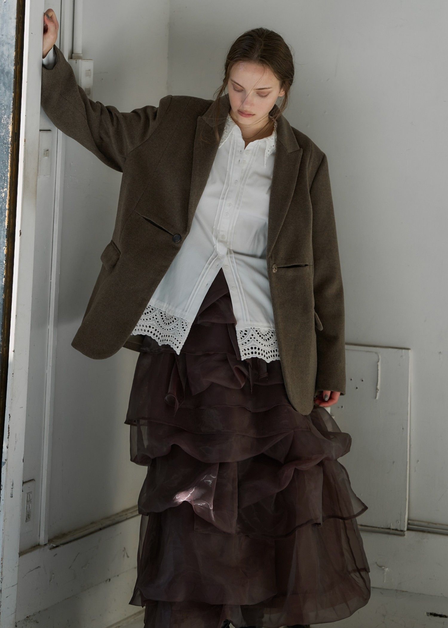 WILLFULLY - organdy random tiered pattern SK / オーガンジー