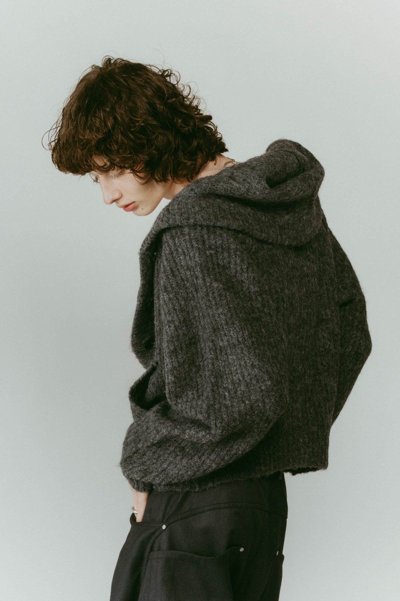 Knuth Marf - hooded cardigan knit / フーデッド カーディガンニット