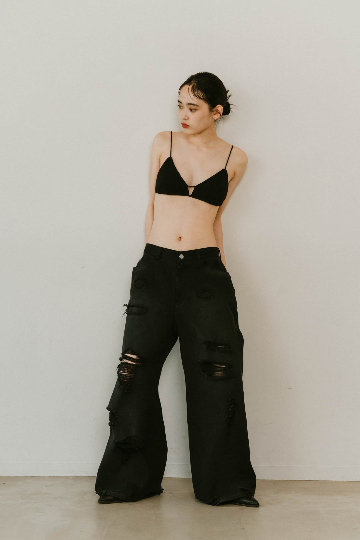 Knuth Marf - damage denim pants / ダメージ デニムパンツ (ブラック