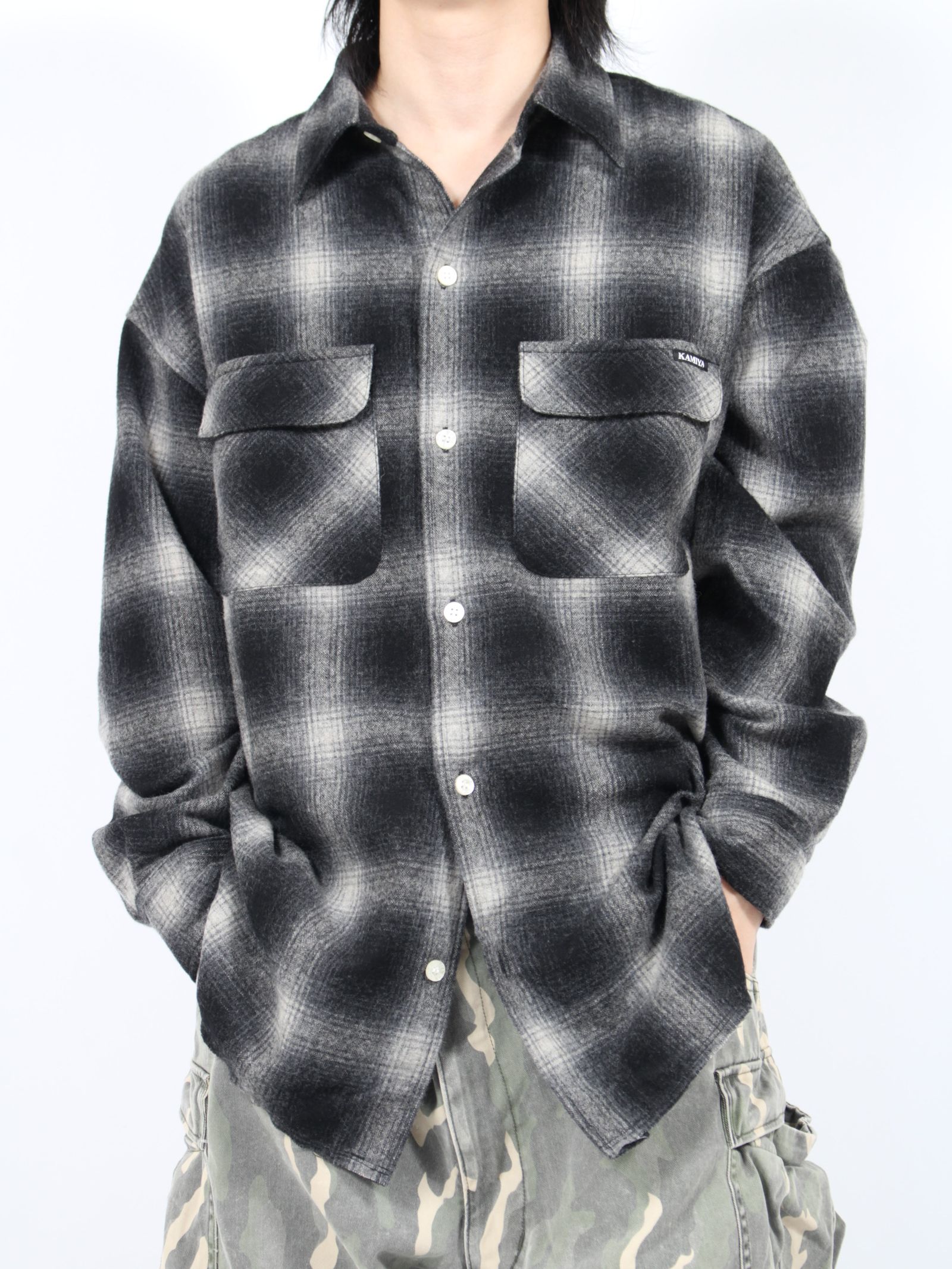 KAMIYA - 【24AW】ウール チェックシャツ / WOOL CHECK SHIRT