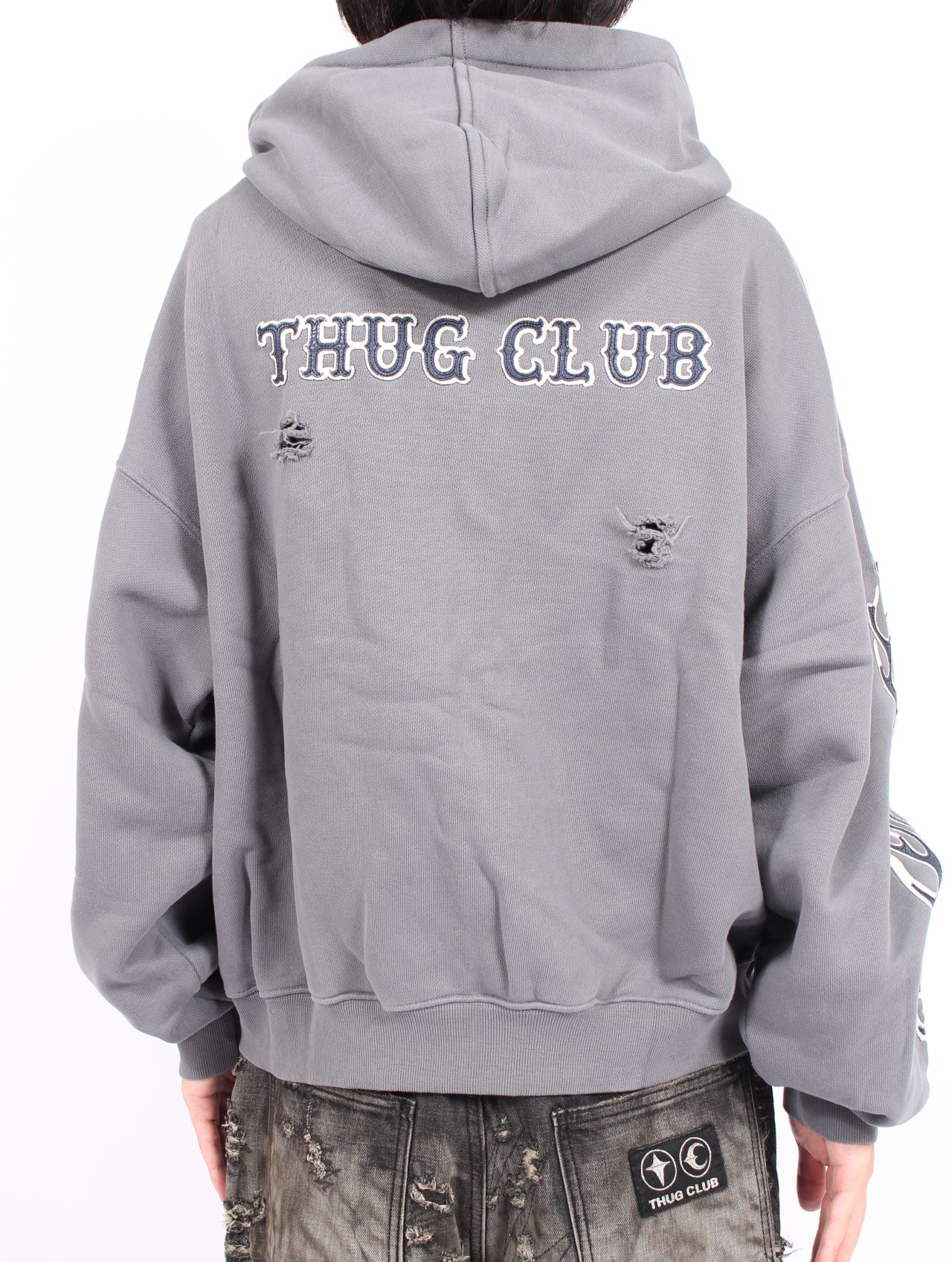 Thug Club - 【25AW】レザー フレーム ジップアップ パーカー