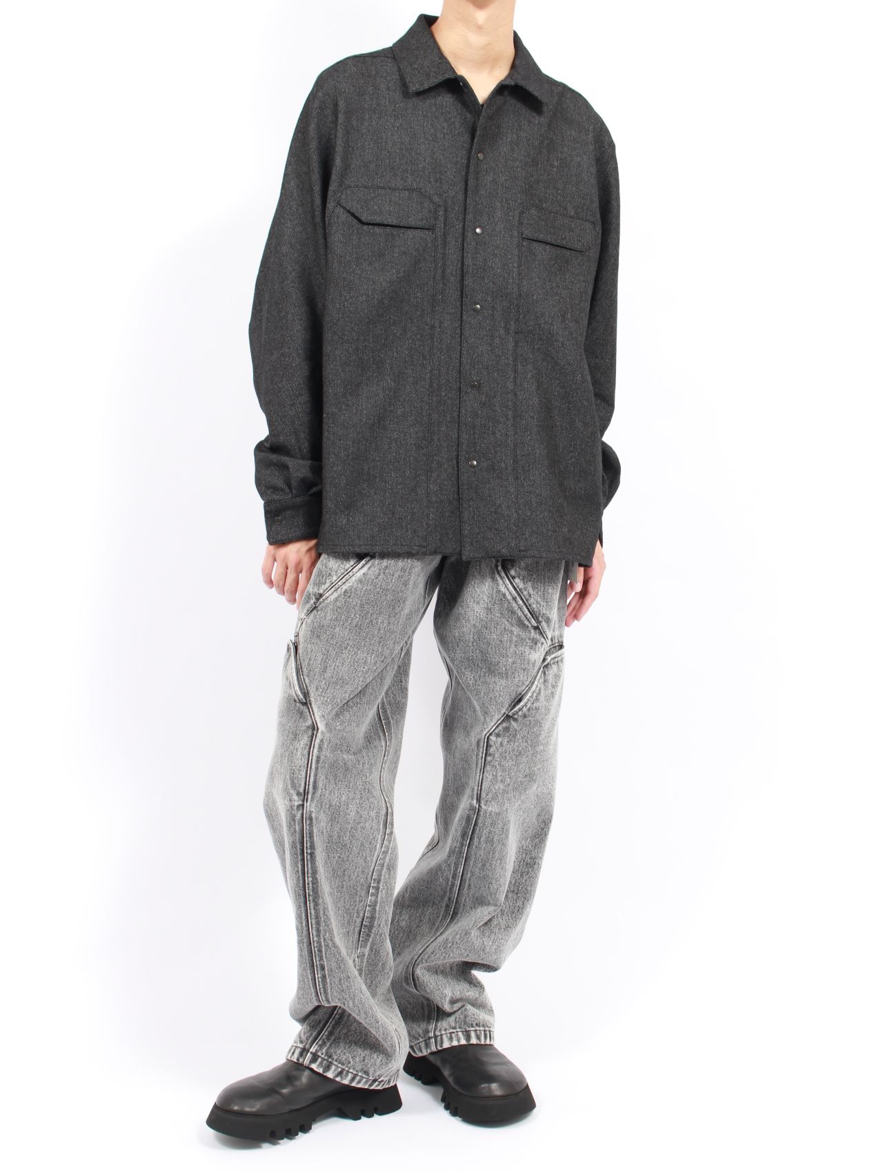 OPPOSE DUALITY - 【25AW】ウール カシミヤ パネル 尾州産 ウール 長袖