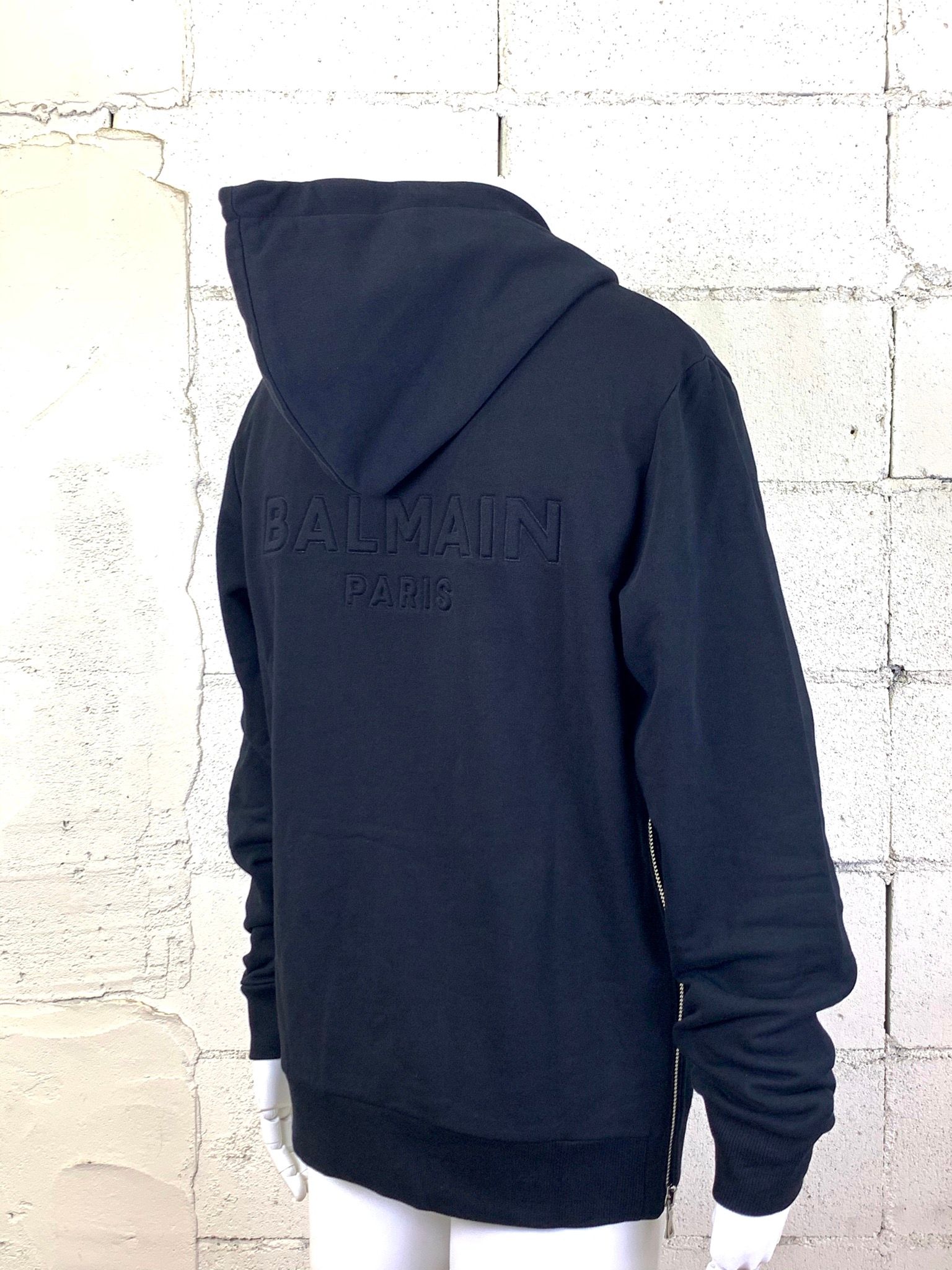 BALMAIN - ジップアップ パーカー / BH2 C&S ZIPPED / ブラック