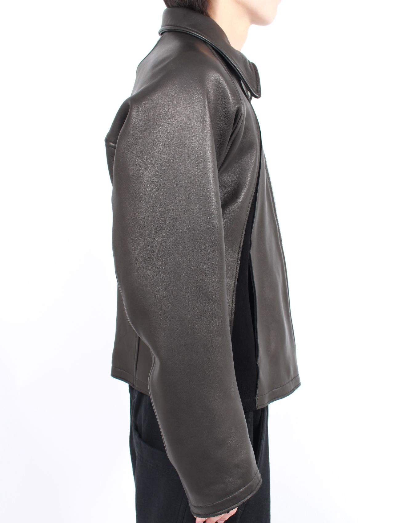 NVRFRGT - 【25AW】 ラムレザー パネル ジップアップ ジャケット