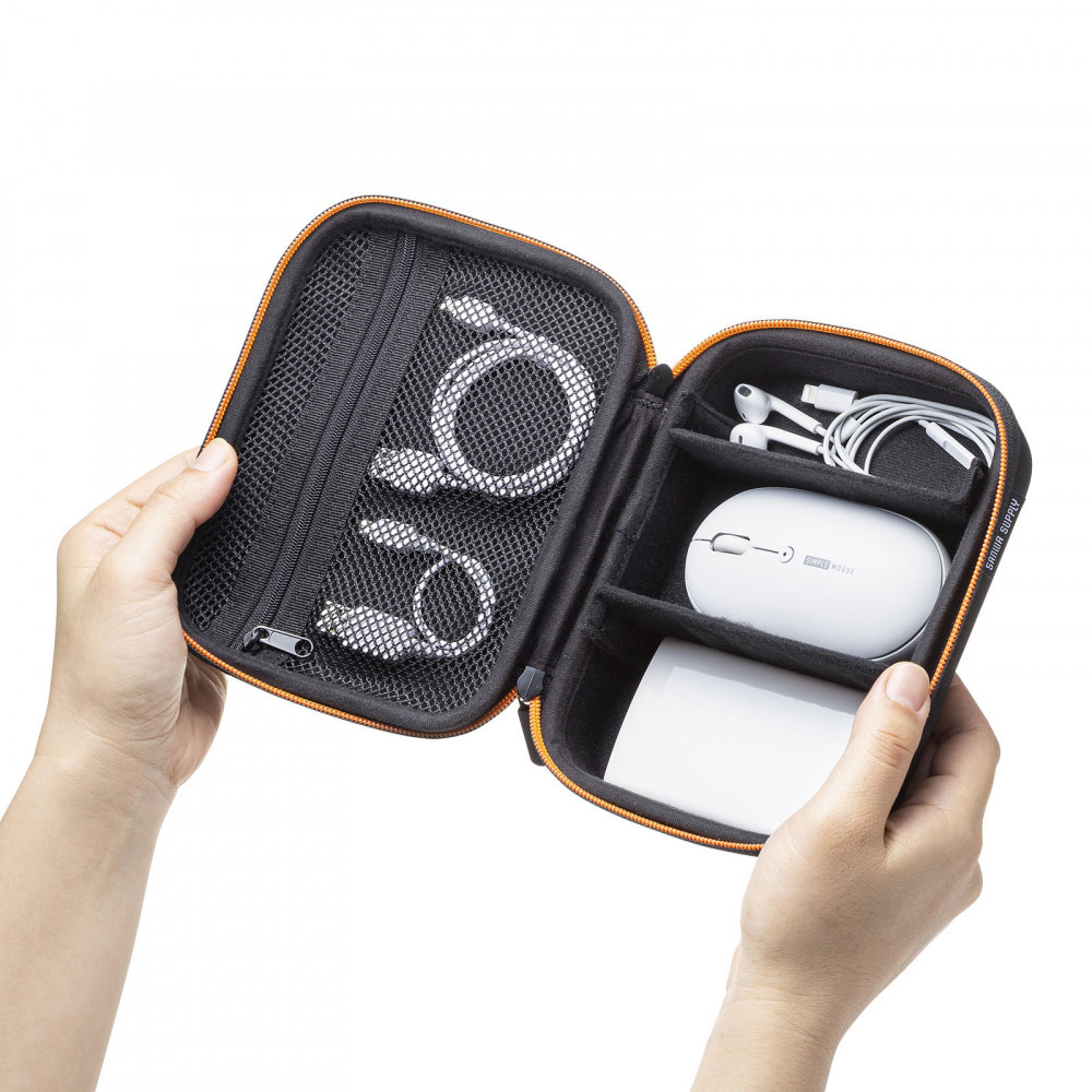 セミハードガジェットケース [W185xD135xH65mm] Mサイズ ブラック IN