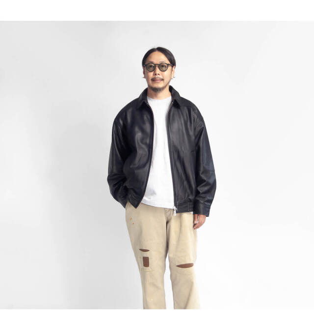 LAOTOUR 本革 ラムレザー フライトジャケット ブルゾン 革ジャン