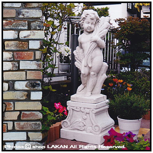 四季の子供像(夏) H70cm イタリア製庭園石像 人物子供像オブジェ PU