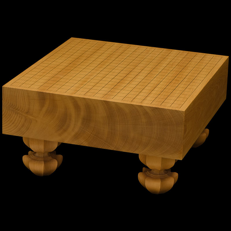 国産本榧足付碁盤 3寸8分（天地柾） ga30011 | 前川榧碁盤店