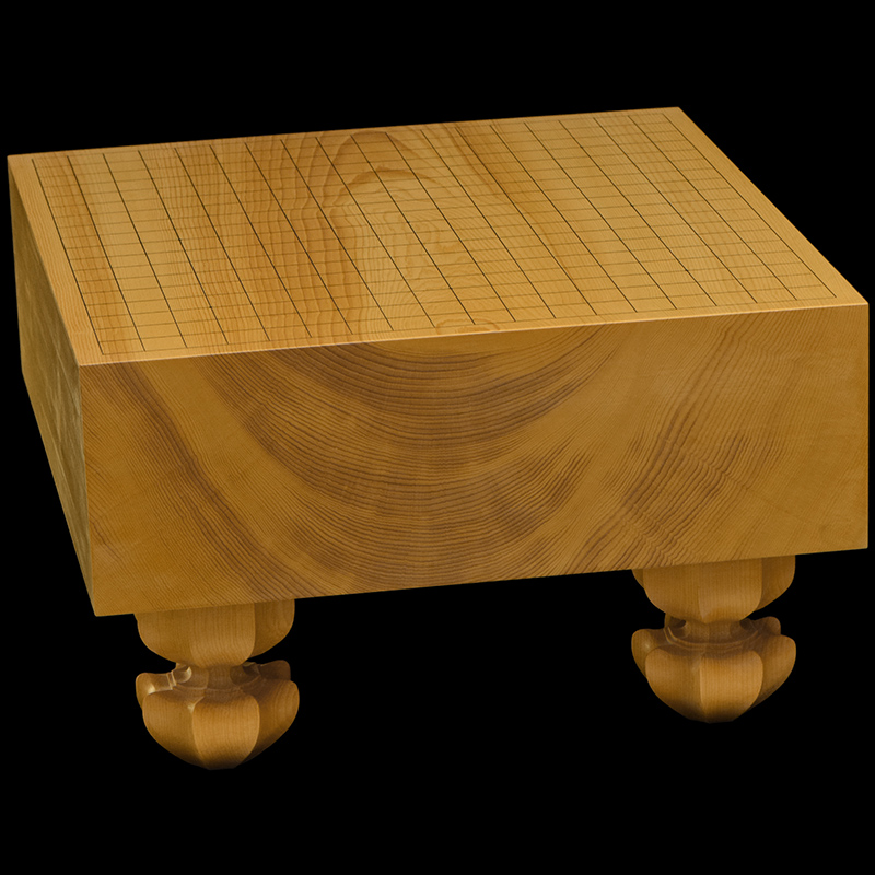 国産本榧足付碁盤 4寸7分（木裏） ga40029 | 前川榧碁盤店