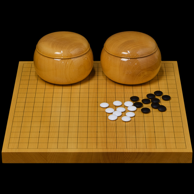 本榧1.5寸卓上碁盤セット（ハギ盤・上） | 前川榧碁盤店