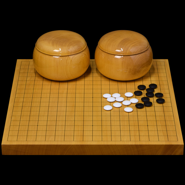 本榧1寸卓上碁盤セット（ハギ盤・特上） | 前川榧碁盤店