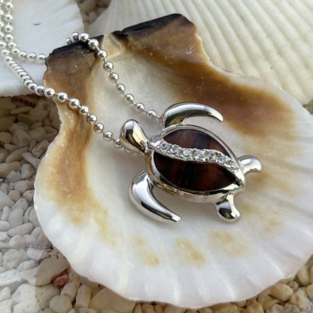 ハワイアンジュエリー ペンダント 海亀ヘッド ネックレス ホヌ