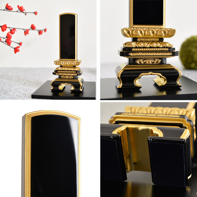 会津塗位牌 『本呂色 極上千倉』 3.5寸