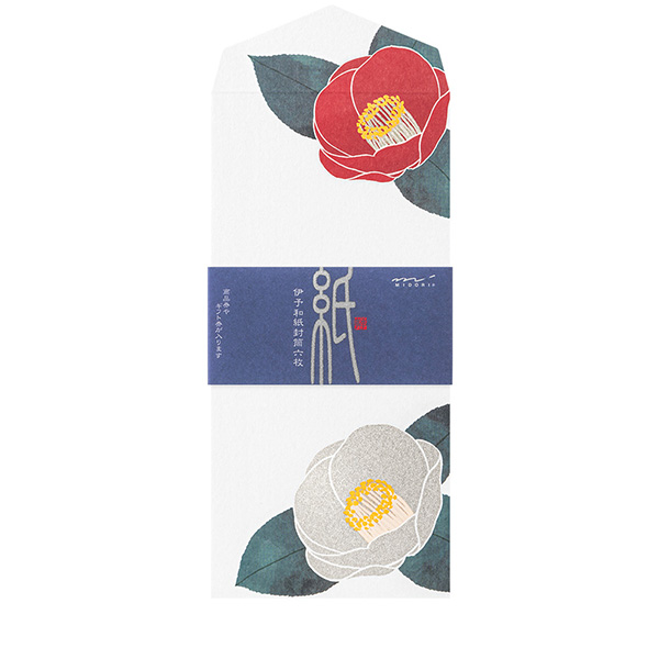 封筒｜紙シリーズ｜封筒 シルク 紅白椿柄 S2(87154006)｜ミドリ