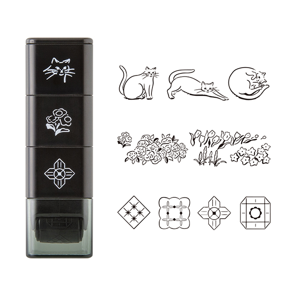 ペインタブルスタンプ ローラー ネコと風景柄(35627006)｜ミドリ