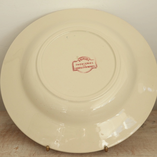 アンティークプレート ファヴォリ 深皿 フランス サルグミンヌ製