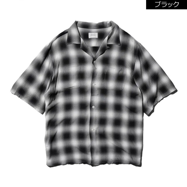 TOWN CRAFT / 60S OMBRE CHECK LOOP COLLAR SS SHIRTS