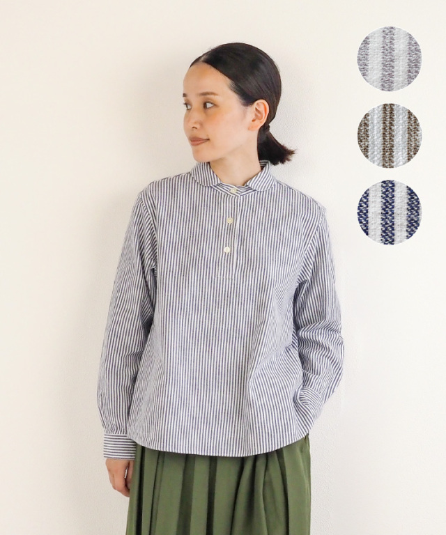 nofl】今治ストライプシャツブラウス 644209570 | ナチュラル服通販