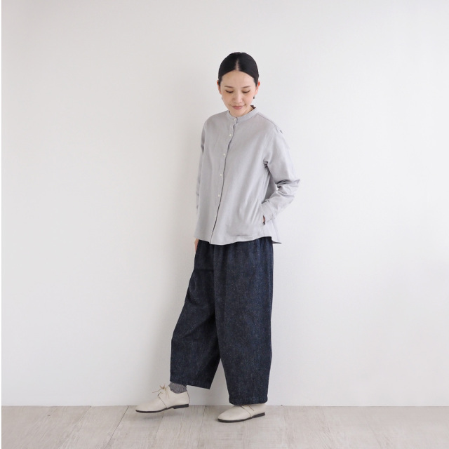 nofl】今治ヘリンボーンスタンドカラーシャツ 644209600 | ナチュラル