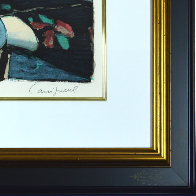 ジャン＝ピエール・カシニョール「海の前」リトグラフ 直筆サイン入り