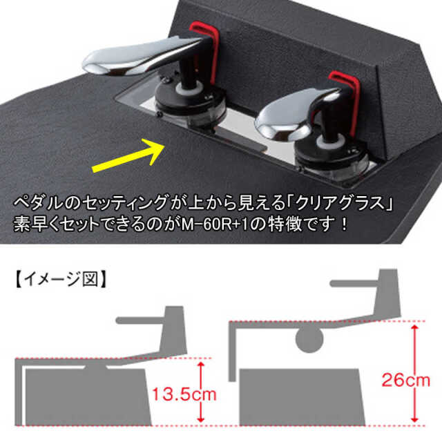 ピアノ補助ペダル M-60R+1 素早くセッティングできる補助ペダル 身長