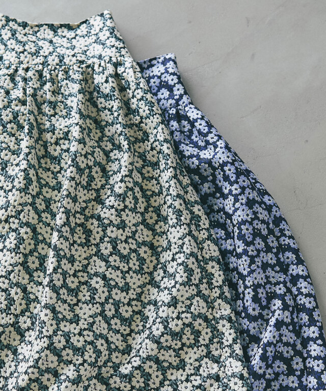 マシェリコラボ》フラワージャガードスカート