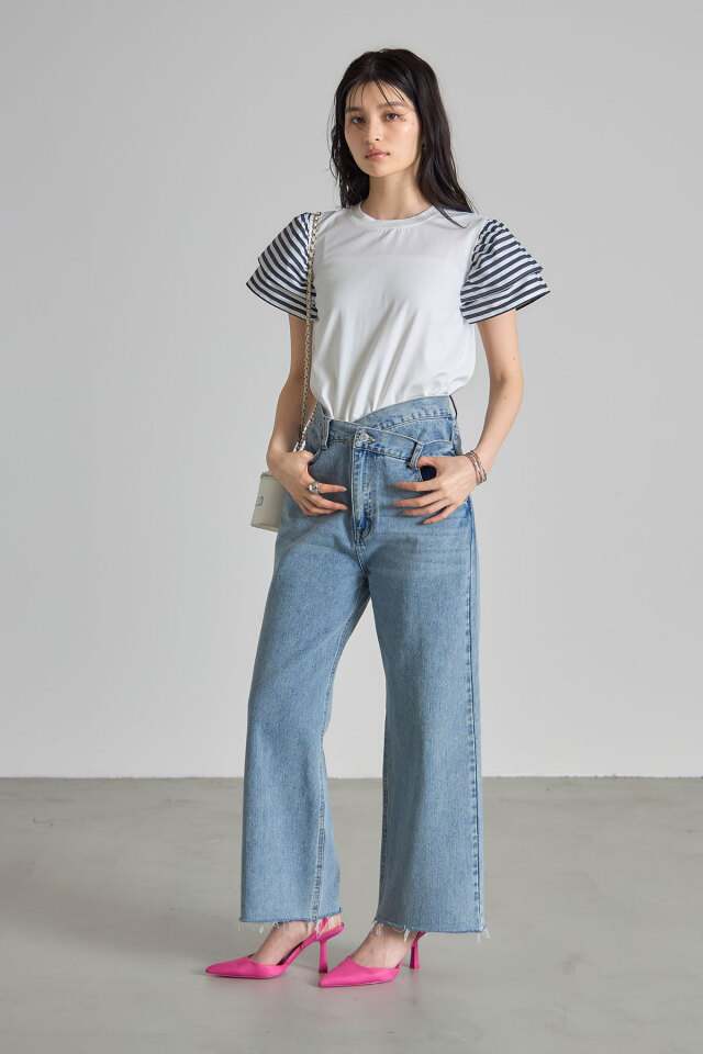 フリルスリーブTシャツ