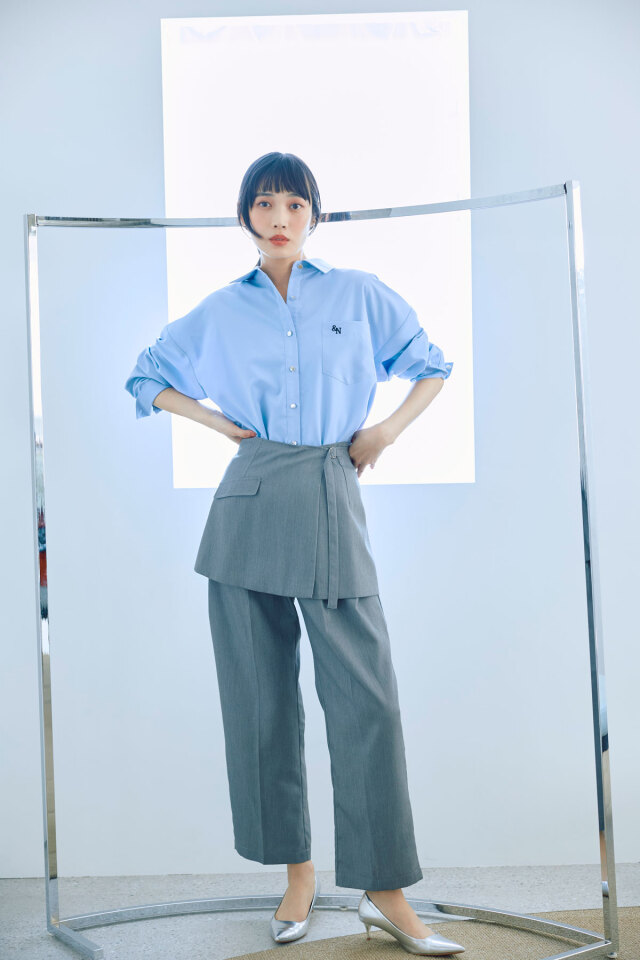 林田岬優さん着用】エンブロイダリーポイントシャツ