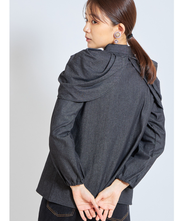 タックケープブラウス