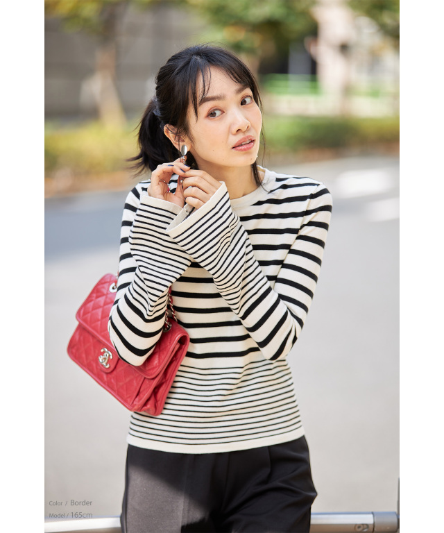 ベルスリーブニットプルオーバー