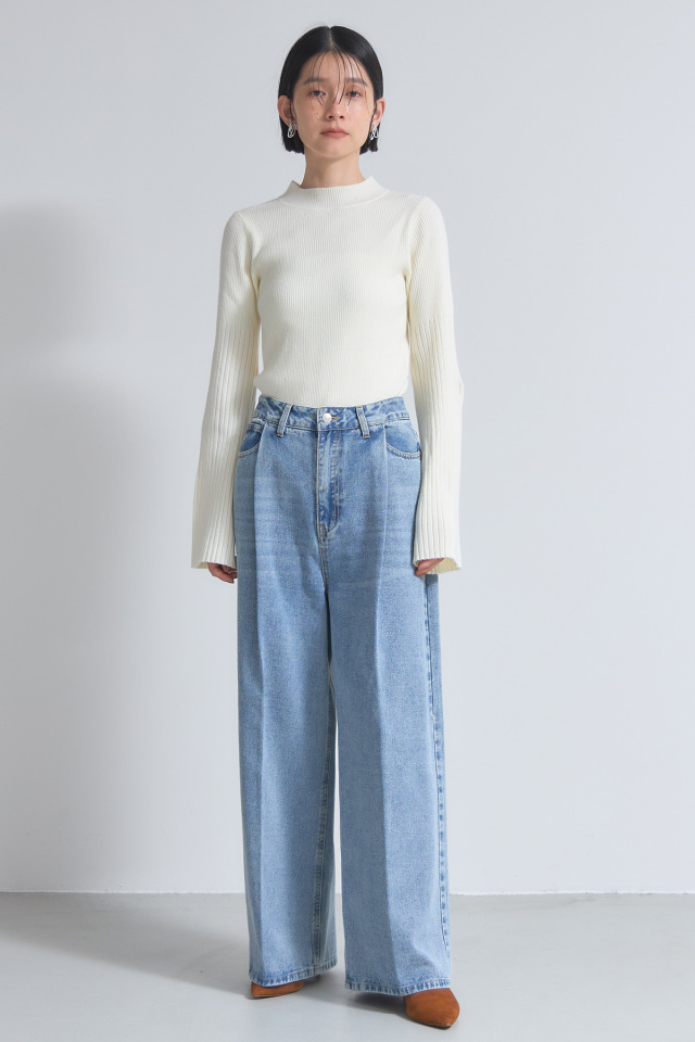 フレアスリーブニットプルオーバー