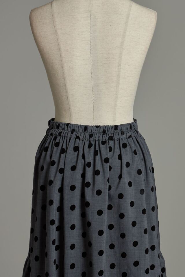 フロッキードットティアードスカート