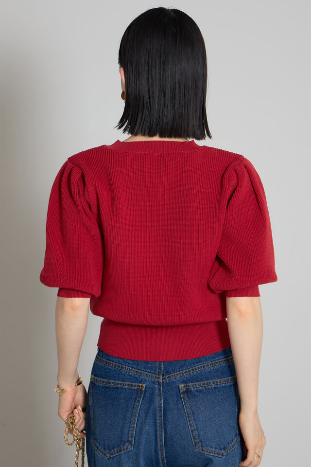 ボリュームスリーブスポンジニット