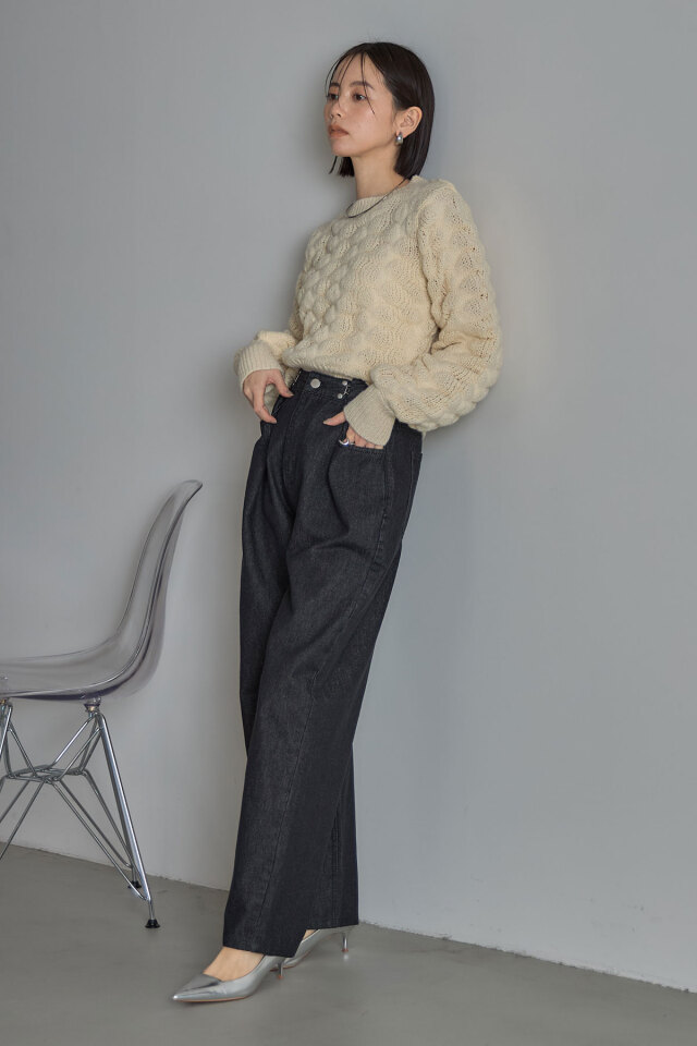 ウエストフックタックデニム