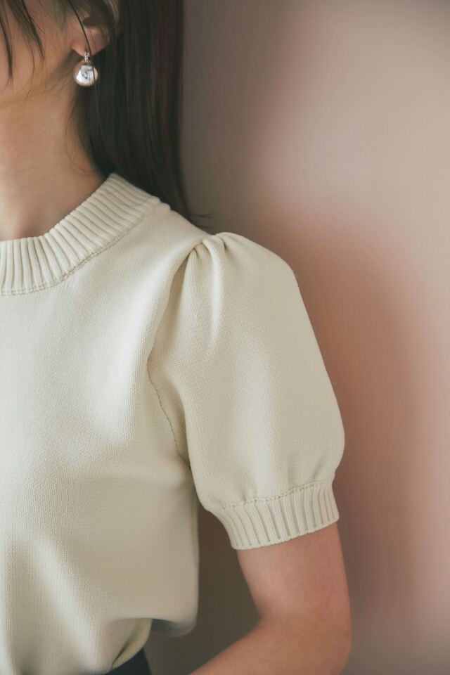 マシェリコラボ】半袖パフスリーブニット