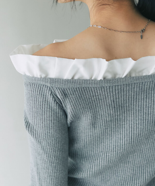 フリルオフショルニット（長袖）